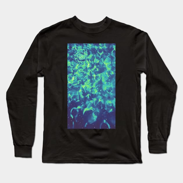 Green Galaxy Long Sleeve T-Shirt by LaurenPatrick